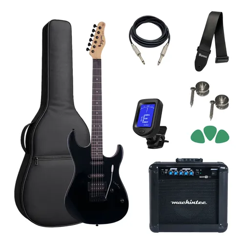 Guitarra elétrica Squier Stratocaster Fat Rwn preta cromada cor