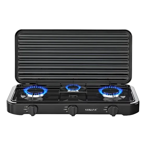 Estufa De Gas Sencilla 3 Boquillas Sk-6003 Sokany 5.5wk Negro | Cuotas sin interés