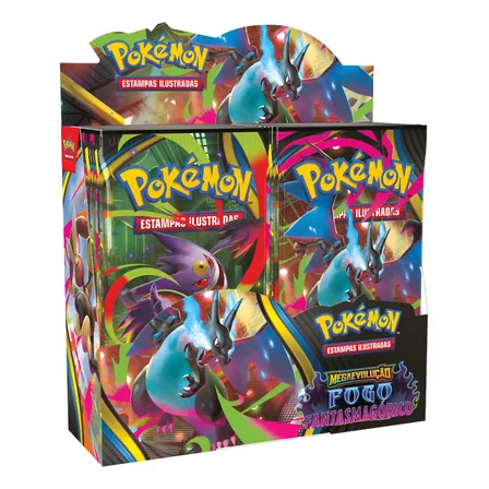 Pokémon Box 36 Booster Fogo Fantasmagórico Mega Charizard Pokemon Português