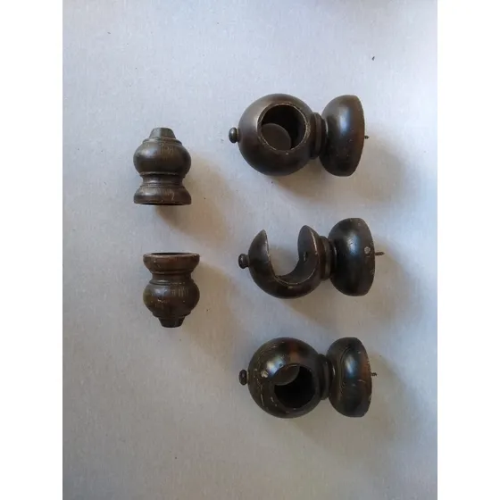 Soportes De Madera Para Cortineros, Usados X Cinco Piezas