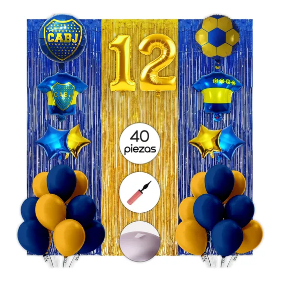 Combo Globos De Boca Decoración Cumpleaños Super Completo