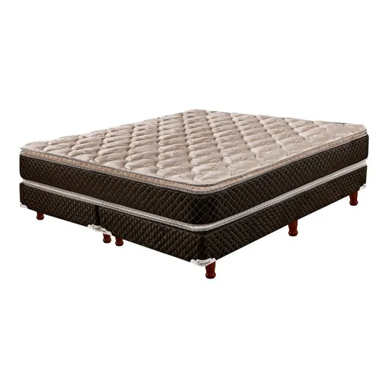 Colchón Y Sommier Cannon Exclusive Pillow Top De 200 X 200 Color Gris/Marrón