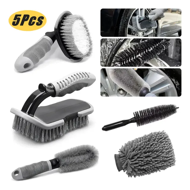 Kit5 Luva De Lavar Carro Escova Limpeza Automotiva Moto Roda