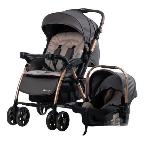 Coche Cuna Para Bebe Con Portabebe Ebaby Braviar Color Negro Chasis Negro Rojo Azul Rosado