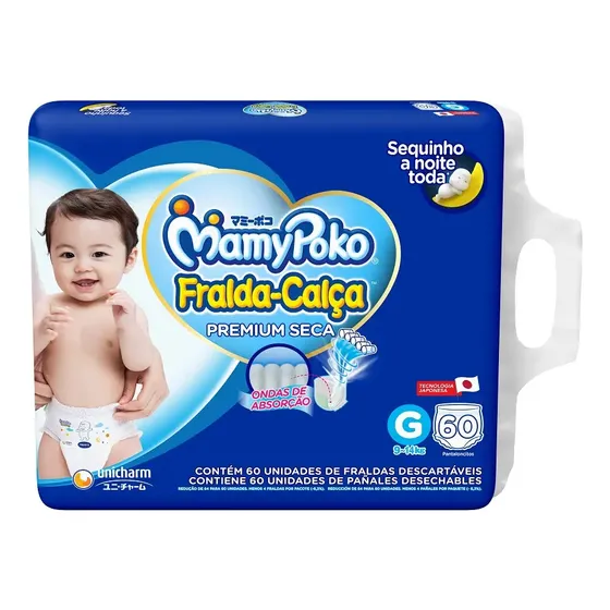 Fralda-Calça MamyPoko G 60 Unidades Super Absorvente e Respirável