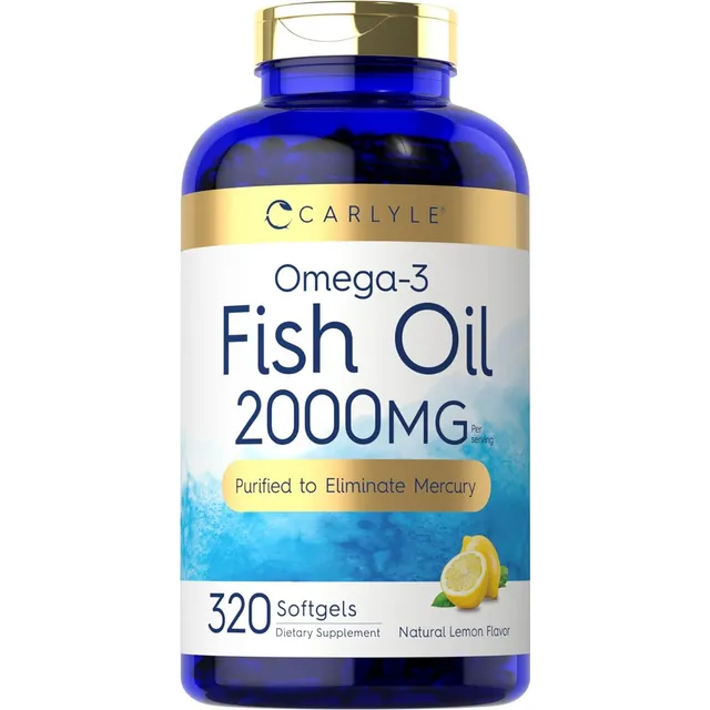 Omega-3 Fish Oil 2000 Mg Carlyle 320 Cápsulas Blandas Sabor Limón