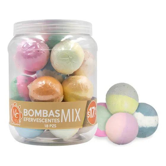 Bomba De Baño  Efervescente  Mc Nails Bombas Efervescentes Mix Fragancia Mix Color Mix X Unidad X 18 Unidades