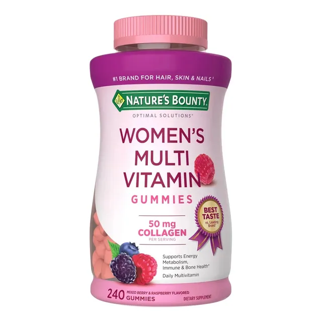 Nature S Bounty Vitaminas Con Colágeno Para Mujer 240 Pzas Sabor Frutos Rojos