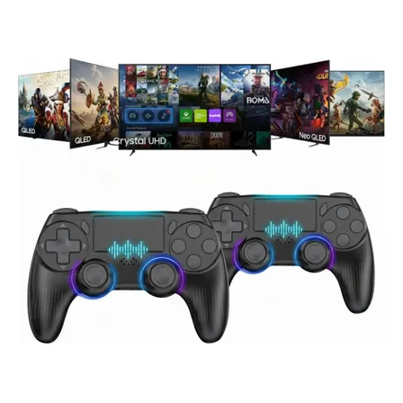 Kit 2 Controles 3 Em 1 Para Tv Samsung Crystal Gamepass Xbox Preto
