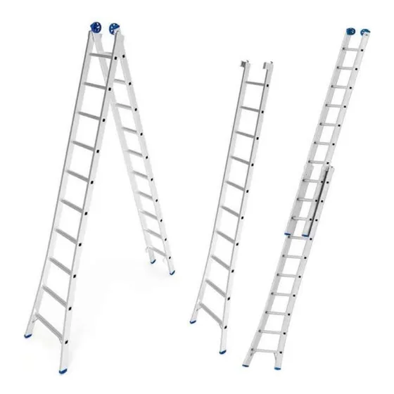 Escada Alumínio Extensiva 2x10 Degraus 3.09 X 5.05 M Evald