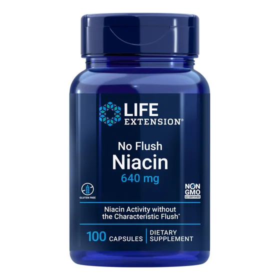 Suplemento Life Extension No Flush Niacina 640 Mg