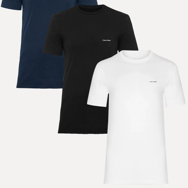 Kit Camisetas Calvin Klein | Masculina Preta/branca/marinho Preta/branca/marinho M/m