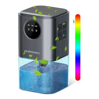 Deshumidificador Homtronics 1.7l Silencioso Led 7 Colores Temporizador Corte Automático