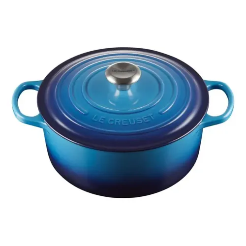 LE CREUSET インディコブルー　22cm Panela Redonda Le Creuset 22cm Signature Cor Azul Marseille EM