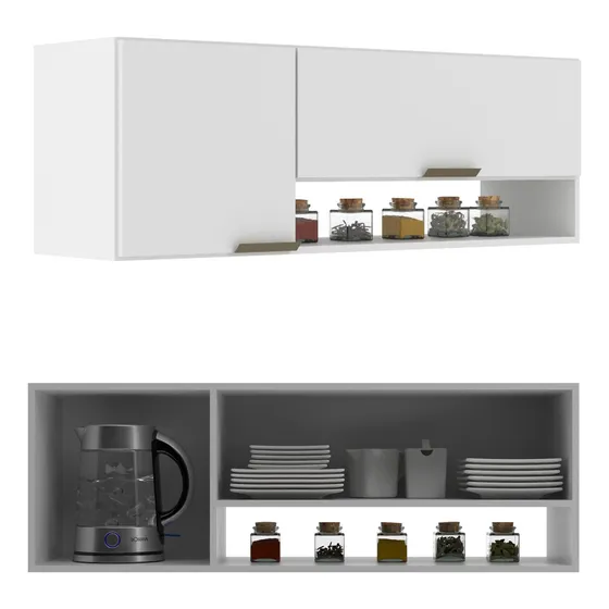 Aéreo De Cocina 2 Puertas Con Divisor Y Estantes Expansiónuy