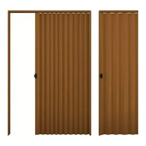 Puerta Plegable Pvc Marrón 120 X 2,10 - Color Marrón