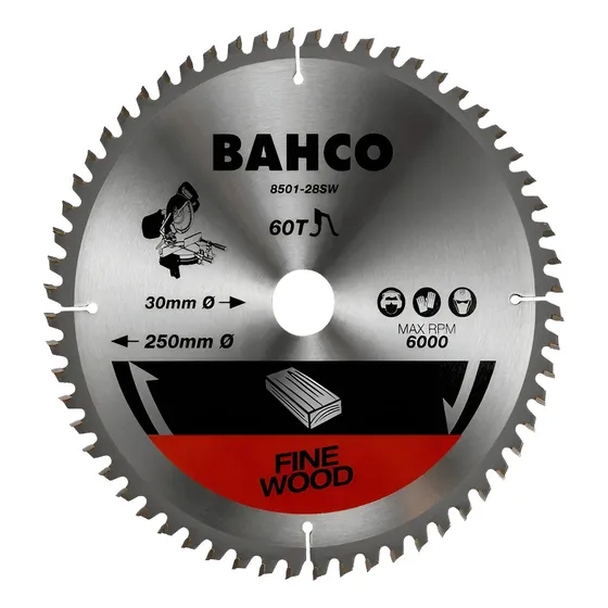 Disco De Sierra Circular Bahco 230mm (9 ) 60 Dientes Madera Color Plateado