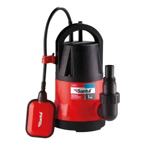 Bomba Plastica Sumergible Para Agua Limpia 1 Hp Santul Color Rojo