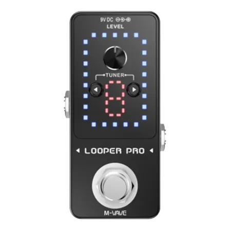 Pedal M-vave Looper Pro Para Guitarra Com 9 Loops E Afinador Integrado Preto
