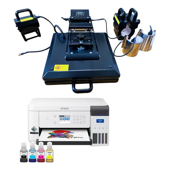 Maquina Sublimar 5en1 Estampadora + Impresora F170 Epson Color Negro