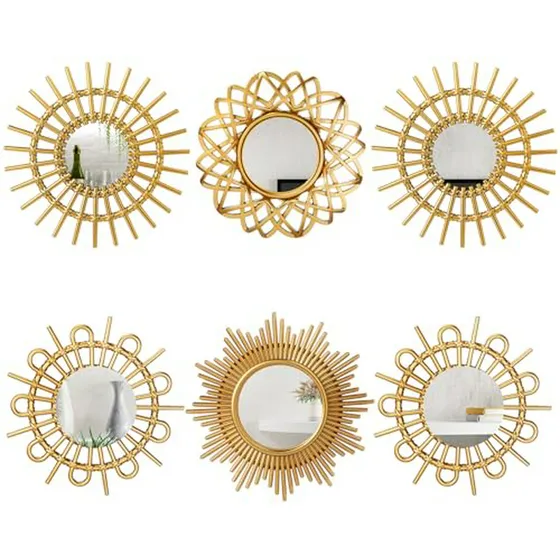 Conjunto De 6 Espejos Decorativos De Sol Para Pared, Estilo 