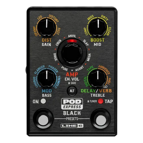 Pedaleira Para Baixo Line 6 Pod Express Bass Compacto Preto