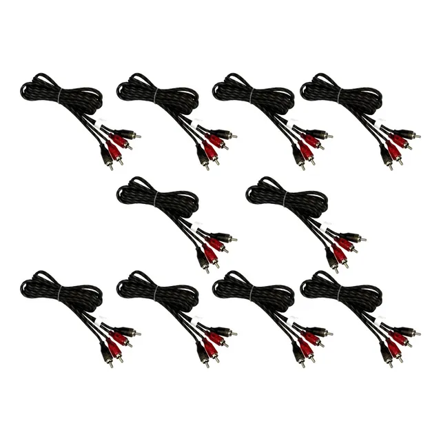 10 Piezas Cable Rca 1.80 M Para Audio Libre De Oxigeno Krack