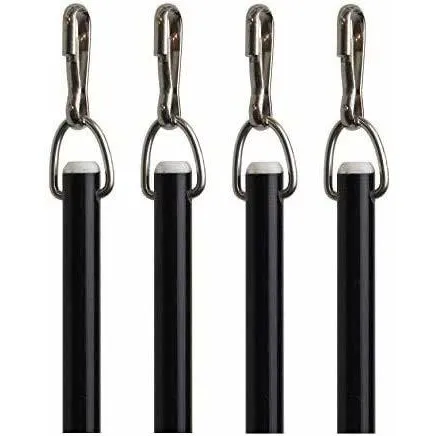 Tela Cortina 35.8 In 3 Pie 4 Varita Fibra Vidrio Negro