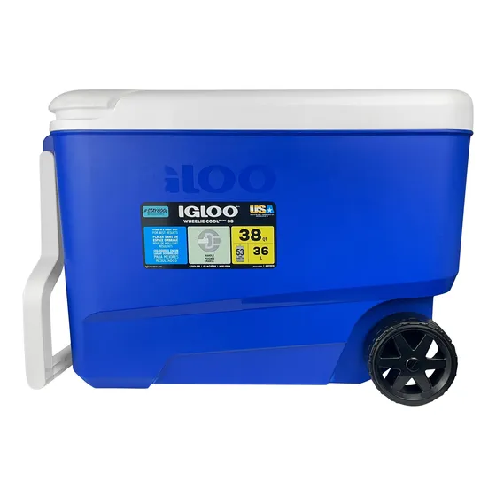 Caixa Térmica 36l Wheelie Cool 38 Qt Azul Importada Igloo