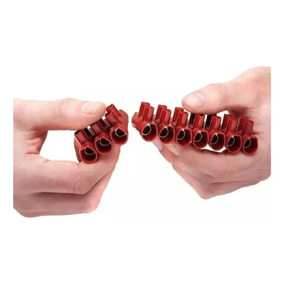Bornera Regleta Tekox 4 A 6mm 10 Polos Roja Serie Pro