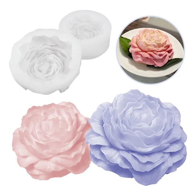 2pzs Molde De Silicón Flores Peonia Para Hacer Velas Jabones