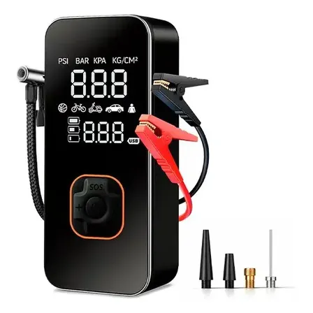 Mini Compressor de Ar Automotivo B&G Digital Calibrador, Portátil e Recarregável