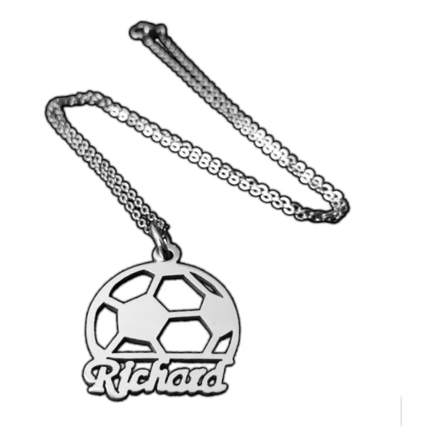 Dije Balón Fútbol Nombre Personalizado Cadena Dama Collar