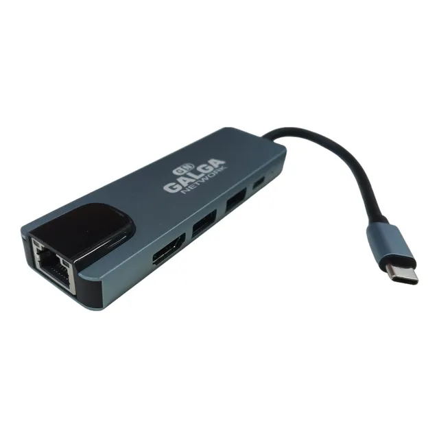 Adaptador Hub Usb C 5 En 1 Hdmi 4k/1tipoc/2usb 3.0/1rj45lan