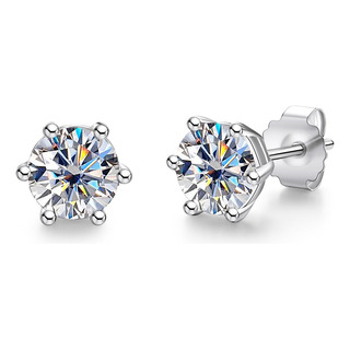 Aretes Para Mujer Moissanita Anuclub 6,5mm D Color Plata 925 Aretes Para Mujer Moissanita Anuclub 6,5mm D Color Plata 925