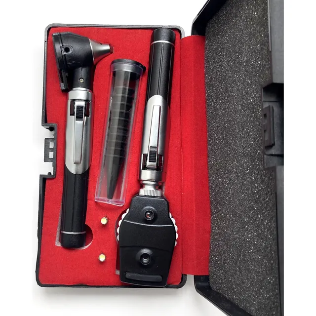 Otoscopio Equipo Organos Oftalmoscopio Caja Rigida Negro