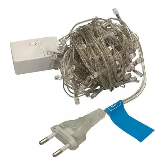Cascata 92 Leds Pisca Pisca 3 Metros 220v Branco