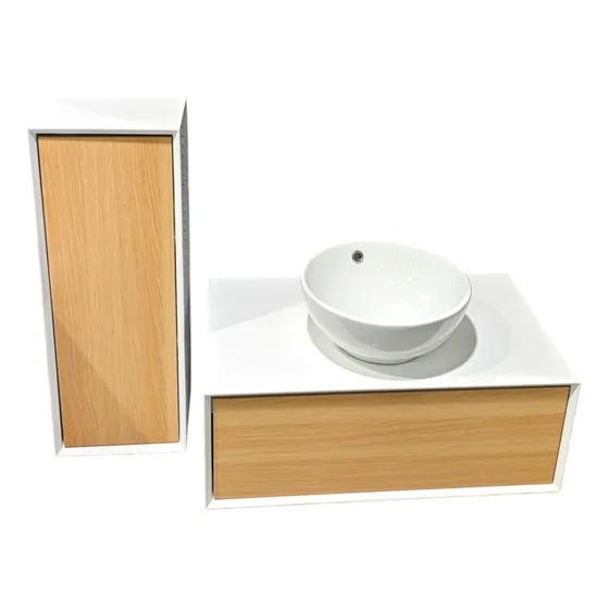 Set 3 Piezs Mueble De Baño Lavamanos 60cm Sobreponer Moderno