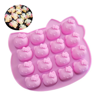 Molde Silicón Cara Hello Kitty Repostería Jabones Velas Molde Silicón Cara Hello Kitty Repostería Jabones Velas