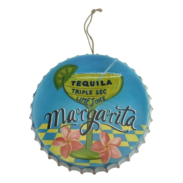 Margarita Metal Botella Tapa Decoracion Pared Para Tiki Bar