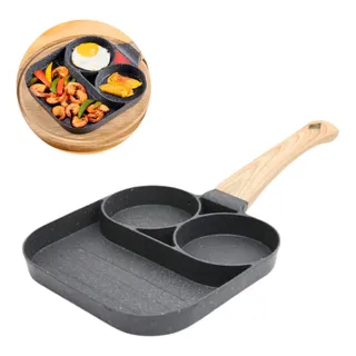 Frigideira 3 Ou 4 Partes Antiaderente Cabo Madeira 20cm Frigideira 3 Ou 4 Partes Antiaderente Cabo Madeira 20cm
