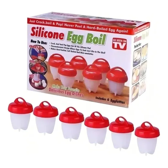 Moldes Cocinar Hervir Huevos Silicone Egg Boil X6 Unidades Color Colores