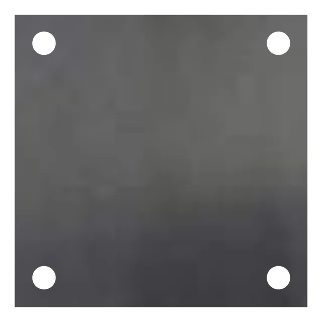 Platina Placa 10x10cm De Hierro Gruesa 5 Mm Perforada 