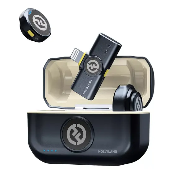 Micrófono Inalámbrico Solapa Hollyland Lark M2 Para iPhone Color Negro