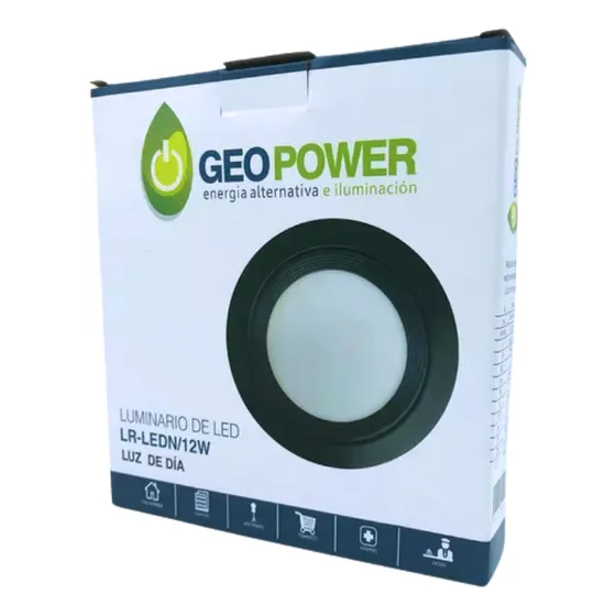 Kit De Luminarias P/bote Integral Ó Plafón 12w Negro
