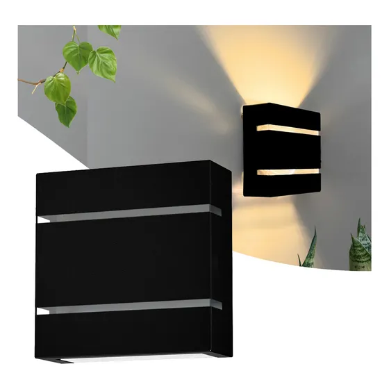Arandela Slim Led Externa Parede Foco Friso Moderna Preto