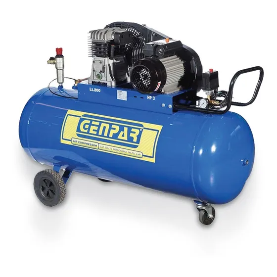 Compresor De Aire 5,5 Hp, Genpar 230/460v. Tanque 200 Litros