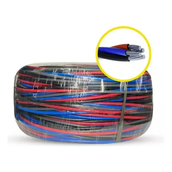 Fio Cabo Quadruplex 35mm 4 Vias Isoladas Rolo 100 Metros Cobertura Preto/vermelho/cinza/azul