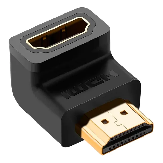 Adaptador de vídeo Ugreen Hdmi macho/hembra de 90 grados, negro