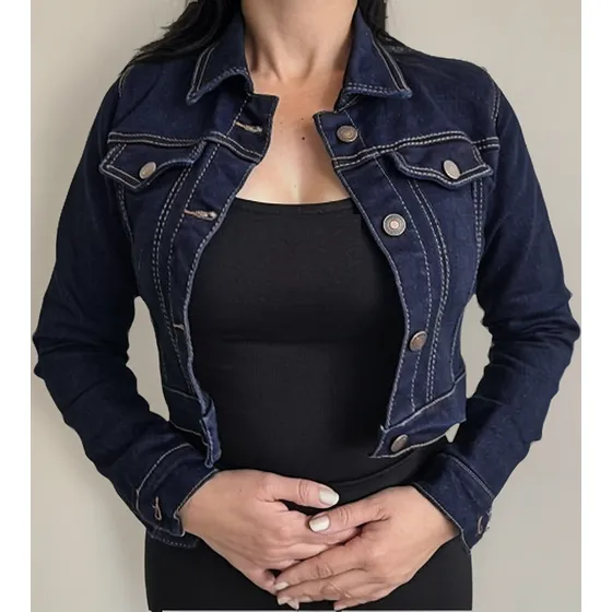 Espectacular Chaqueta Torero Dama En Jean Excelente Calidad